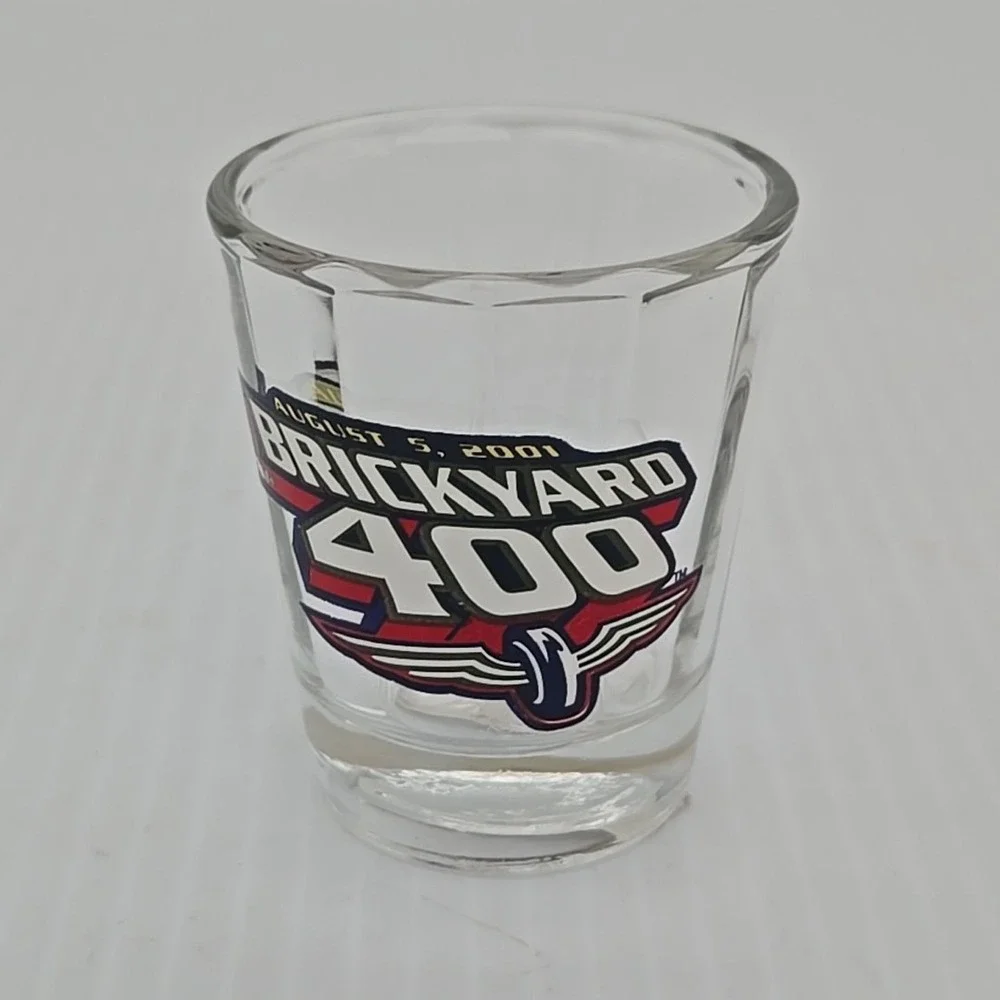 2001‎ Brickyard 400 NASCAR Beveled Shot Glass - Indianapolis Motor Speedway